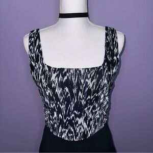 NWT House of Harlow Patterned Corset Top